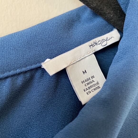 Nwt-halogen Button Back Long Sleeve Blouse (Size:Medium) - Picture 12 of 12